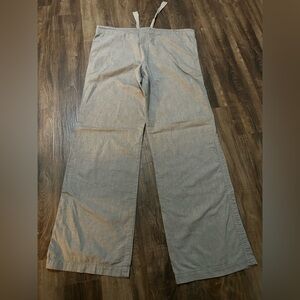 PURE Dkny Tan cotton draw string wide leg pants size 12